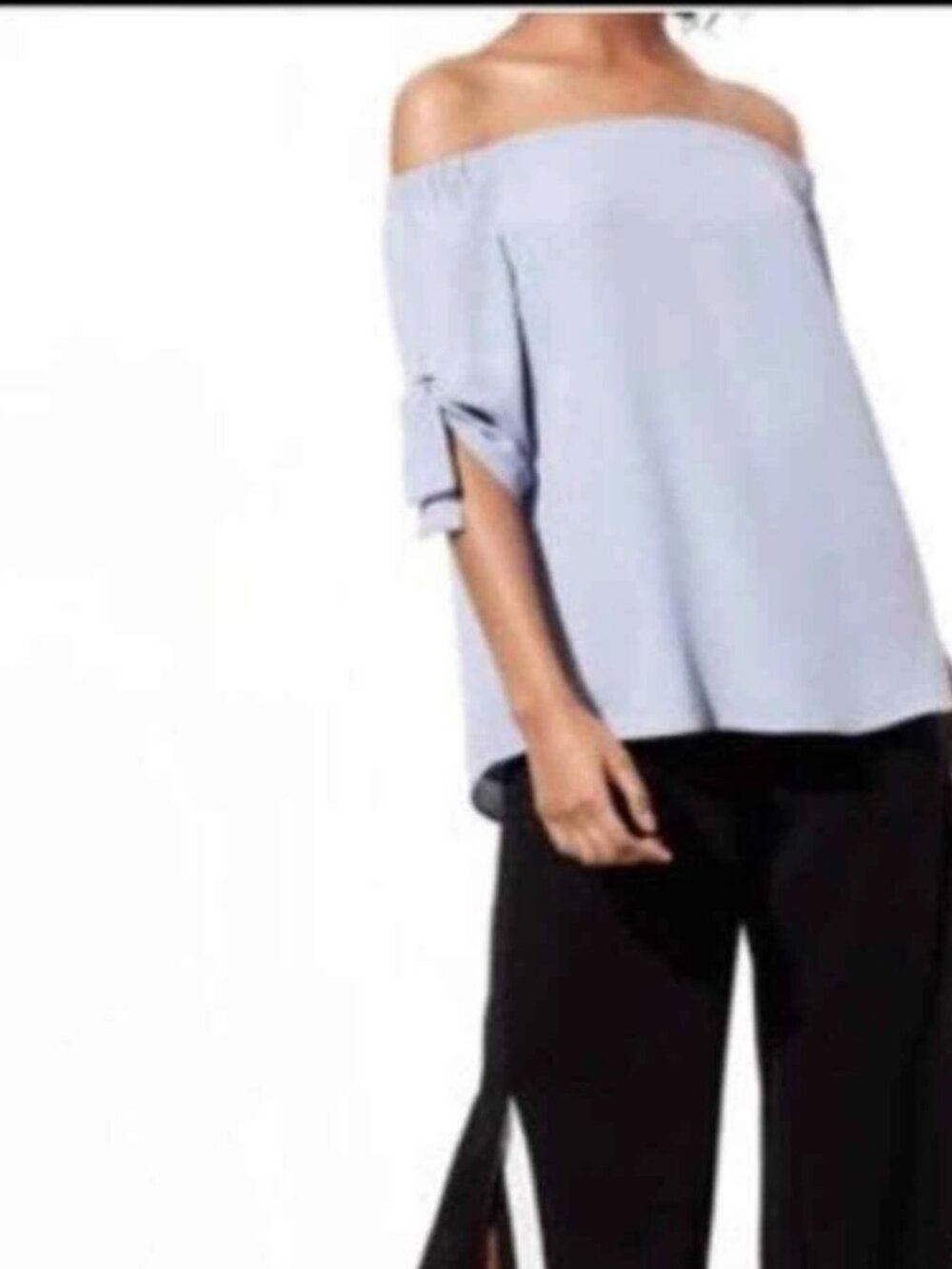 Babaton "Malik" Light Blue Off-Shoulder Women's Top Size L